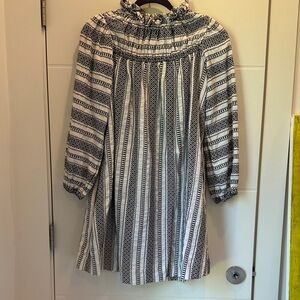The Odell's cotton Black and White Striped Dress
